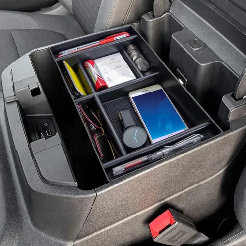 Miniatura 3 de PIMCAR Organizador de consola central para Chevy Silverado 1500/GMC Sierra 1500 2019-2022 y Silverado/Sierra 2500HD/3500HD 2020-2023 Solo asientos