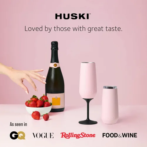 Miniatura 8 de Huski Copa de champán NUEVO Diseño galardonado con tallo desmontable Copa de champán de acero inoxidable premium con tapa Vaso aislante