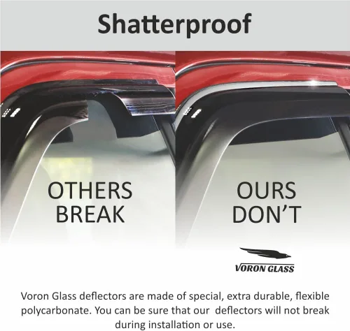 Miniatura 3 de Voron Glass - Cinta adhesiva de borde cromado, protectores de lluvia extra duraderos para Ford Edge 2015-2024, deflectores de ventana, viseras