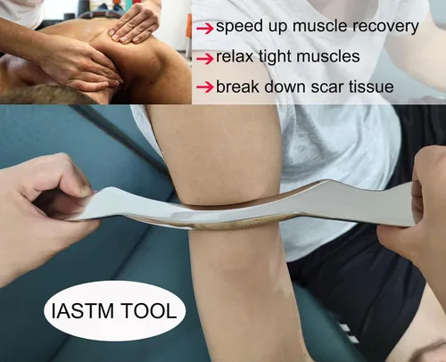 Miniatura 5 de Rascador muscular de acero inoxidable Gua Sha, herramienta de masaje para raspado, herramientas IASTM, gran herramienta de movilización de tejidos