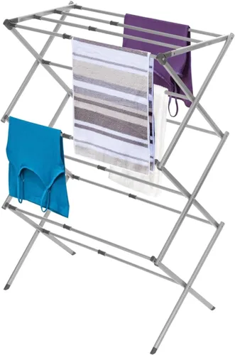 BLACK+DECKER Organizador de lavandería extensible/plegable tendedero para secar ropa. Esencial para campamento/remolques o cualquier lugar donde Gris