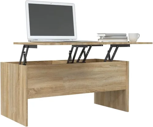 Miniatura 4 de Mesa auxiliar, mesa de comedor elevable, mesa de centro abierta adecuada para sala de estar, oficina, balcón, sala de estar familiar, roble Sonoma