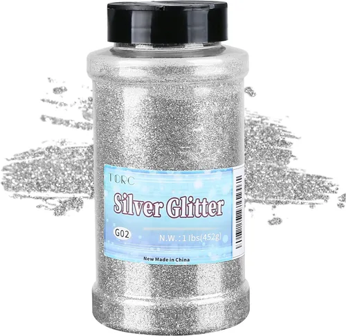 Miniatura 49 de TORC Purpurina fina roja de 1 libra y 16 onzas de purpurina en polvo para vasos, resina para manualidades, slime, cosméticos, pintura de uñas, Rojo
