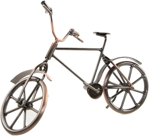 Arte creativo vintage de hierro retro modelo de bicicleta para el hogar, escritorio, lugar de trabajo, oficina, decoración de regalos (cobre rojo)