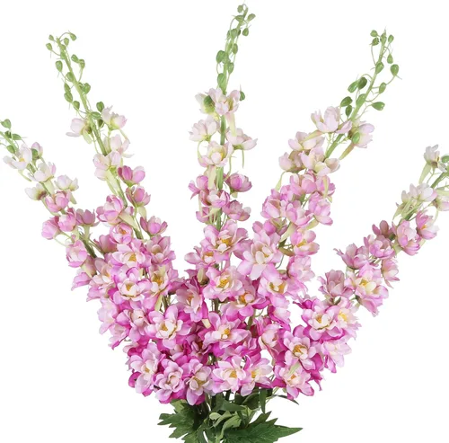 Miniatura 21 de IPOPU 6 PCS Flores Artificiales de Delfínium Flores Artificiales de Espuela de Cordero Flores de Seda de 85 cm de Tallo Largo para Arreglos de Boda