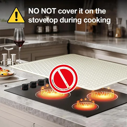 Miniatura 4 de YUHFERA Cubierta superior de estufa para estufa eléctrica, tapete de silicona para encimera de vidrio, protector de placa de vidrio, alfombrillas