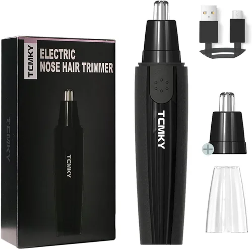 TCMKY Cortapelos para orejas y nariz para hombres, recortadora recargable con cuchillas giratorias de 360° para una fácil limpieza, recortadora de