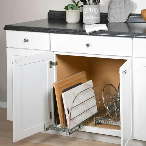 Miniatura 3 de HOLDN' STORAGE Organizador extraíble para utensilios de horno, tabla de cortar y bandejas, divisores ajustables, resistente, garantía limitada