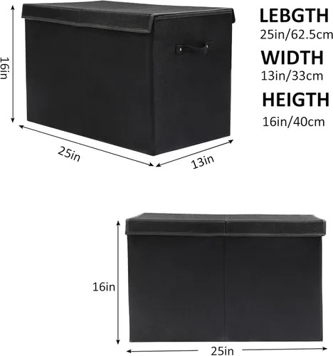 Miniatura 4 de popoly Cofre grande de juguetes de 33 galones con tapa, organizador plegable de almacenamiento de juguetes con divisor extraíble, 25 x 13 x 16