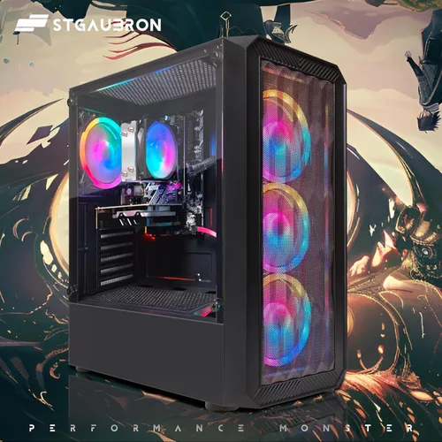 Miniatura 5 de STGAubron Computadora de escritorio para videojuegos, AMD Ryzen 3 3200G 3.6G, Radeon RX 590 8G, 16G DDR4, 512G SSD, WiFi 6, BT 5.0, ventilador RGB