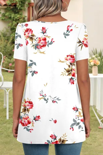 Miniatura 3 de Anymeet - Camisetas de verano para mujer, estilo casual, plisadas, tipo túnica M-3XL