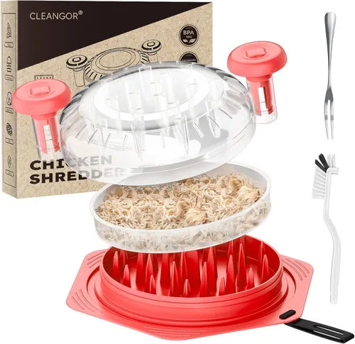 Miniatura 10 de Cleangor Trituradora de pollo, grande, sin BPA, con mango ergonómico, herramienta trituradora de alimentos antideslizante para cerdo, carne de res