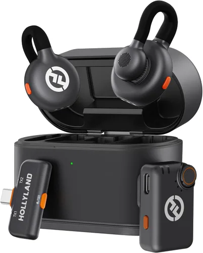 Miniatura 11 de Micrófono inalámbrico Hollyland Lark M2S Combo (RX de cámara + RX USB-C + cable Lightning) para iPhone/cámara/Android/PC, clip de titanio