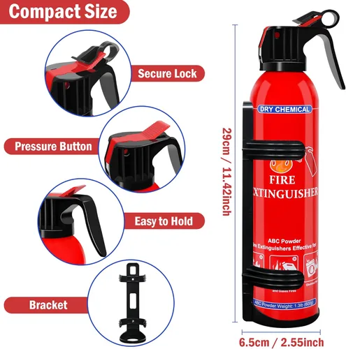 Miniatura 2 de ABC Dry Chemical Extintor de incendios de 2 unidades – Extintor de incendios doméstico para montaje en pared para cocina, hogar, barco, casa rodante