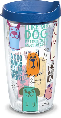 Tervis Vaso térmico de doble pared con aislamiento de Dog Sayings hecho en Estados Unidos mantiene las bebidas frías y calientes, 16 onzas, clásico