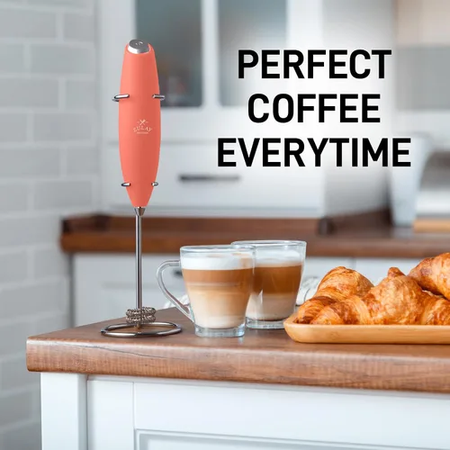 Miniatura 397 de Zulay Milk Boss Espumador de leche potente manual, hace espuma para latte, batidor para mezclar bebidas, café, miniespumador para capuchino, frappé