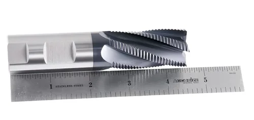 Miniatura 4 de Accusize Industrial Tools Diente fino M42 8% cobalto Tialn desbaste molino de extremo, 1 '' de diámetro, 1 '' diámetro del vástago, 2 '' longitud