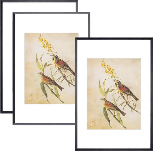 Miniatura 42 de 9x12 Picture Frame Set of 4, Matted Black Simple Modern Brushed Thin Aluminum Metal Photo Frame Fits 6x8 with Mat or 9 x 12 without Mat Vertical and