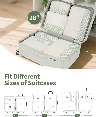 Miniatura 2 de Narwey Juego de 7 cubos de equipaje para viaje, equipaje de mano, bolsas organizadoras de equipaje para niños, mujeres y hombres, bolsa organizadora