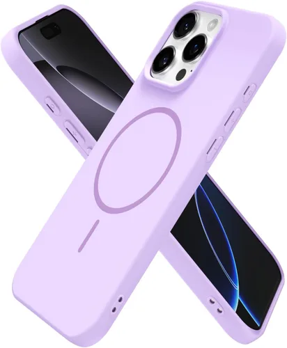 Miniatura 259 de oakxco Funda de silicona Mag Safe para iPhone 17 Pro Max, funda magnética delgada y fina compatible con carga inalámbrica MagSafe, bonita funda Negro