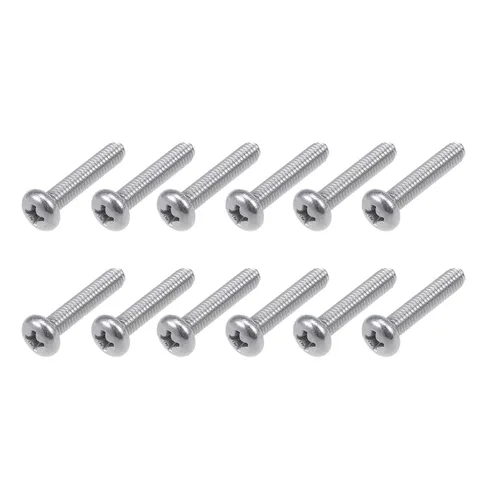 Miniatura 6 de METALLIXITY Tornillos para máquina (M2 x 0.118 in) 60 piezas, pernos cruzados Phillips de acero inoxidable 304, para instalación de muebles, cierres
