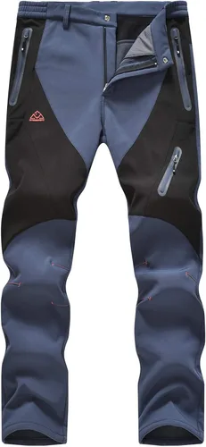 TBMPOY Pantalones de snowboard para hombre, impermeables, softshell, para exteriores, senderismo, forro polar, resistentes al desgaste, resistentes