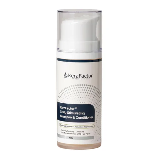 KeraFactor Champú y acondicionador 2 en 1 estimulante del cuero cabelludo, sin medicamentos, sin sulfatos y sin parabenos, factor de crecimiento,