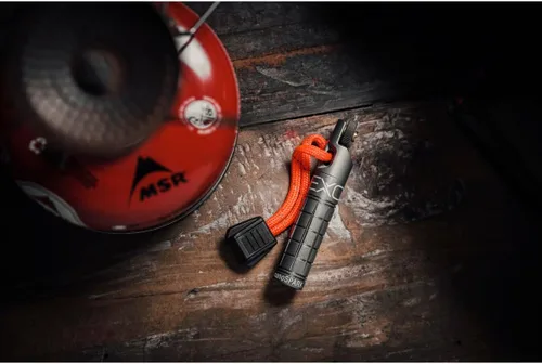 Miniatura 9 de Exotac nanoSPARK - Arrancador de fuego ultracompacto con operación con una sola mano, rueda de pedernal de alto rendimiento y compartimento de Gris