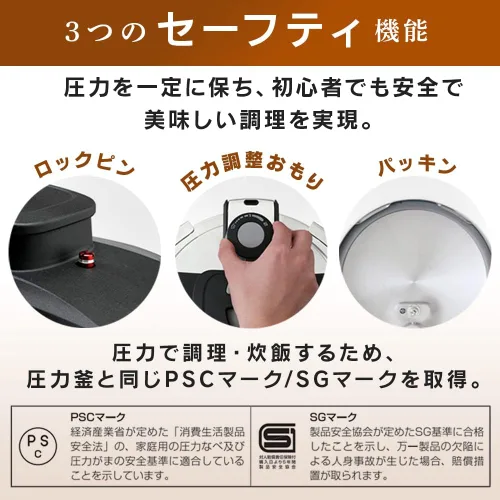 Miniatura 7 de Iris Ohyama RAN-6L - Olla a presión, 1.2 galones (6.0 L), compatible con gas IH, apertura y cierre de un solo toque, libro de recetas y tapa