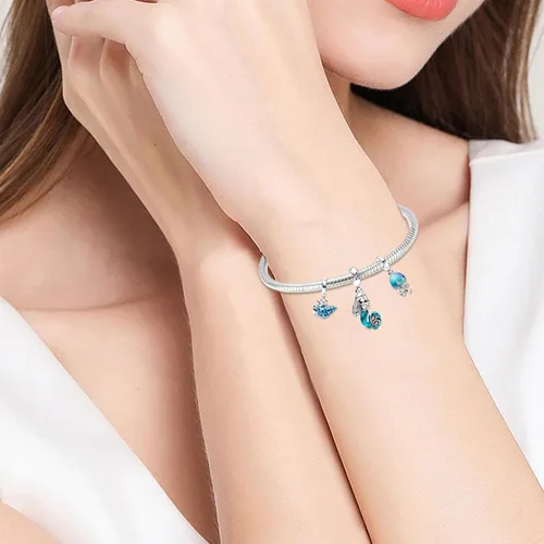 Miniatura 5 de 925 Sterling Silver Charms for Bracelets Necklaces Cartoon Animal Three in one Pendants Beads, Cartoon Charms Jewelry Gift for Women Girls