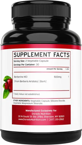 Miniatura 4 de Suplemento de berberina HCL (60 cápsulas) Soporte de salud intestinal premium para adultos y suplemento GLP-1 (60 unidades) Fórmula 14 en 1