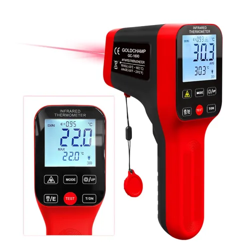 Termómetro infrarrojo pirómetro 30:1 - 58℉~2912℉, termómetro sin contacto, pistola de temperatura láser recargable con pantalla LCD, emisividad