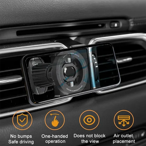 Miniatura 3 de Soporte magnético para teléfono de automóvil, rotación de 360° ajustable, cambiador de montaje de teléfono para vehículo con clip, soporte