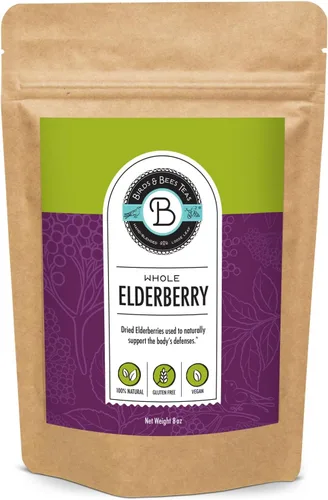 Birds & Bees Teas - Bayas de saúco secas orgánicas 8 oz