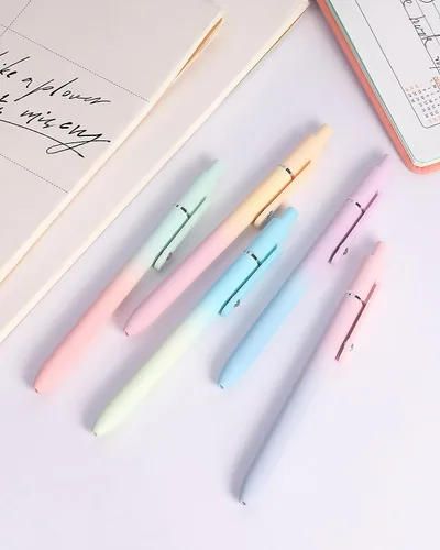 Miniatura 2 de FIOVER Bolígrafos de gel, juego de 5 bolígrafos de tinta negra de punta media de 0.7 mm con escritura suave y agarre cómodo, bolígrafos estéticos