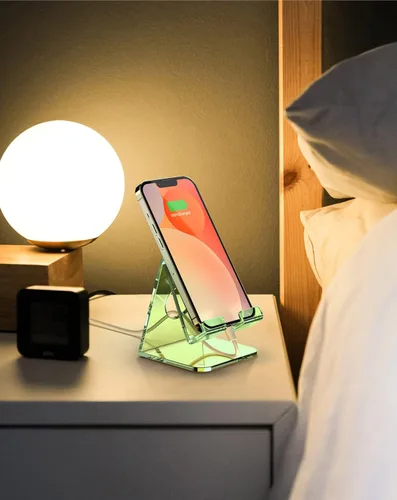 Miniatura 5 de Soporte acrílico para teléfono celular, soporte transparente para escritorio de oficina, tocador, encimera de cocina, mesita de noche, compatible