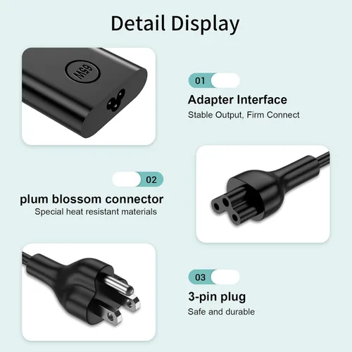 Miniatura 6 de Adaptador delgado de 65 W de repuesto para Dell Inspiron 15 Cargador portátil Inspiron 13 14 15 17 3000 5000 7000 Latitude Vostro XPS 13 la65ns2-01