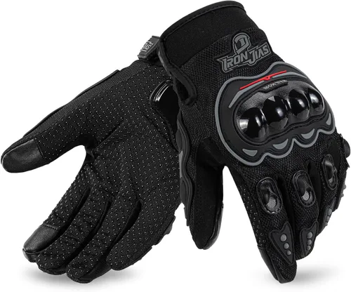 Miniatura 21 de Guantes para motocicleta duraderos de dedos completos para carreras, verano, bicicleta, deportes extremos, compatibles con pantallas táctiles, M
