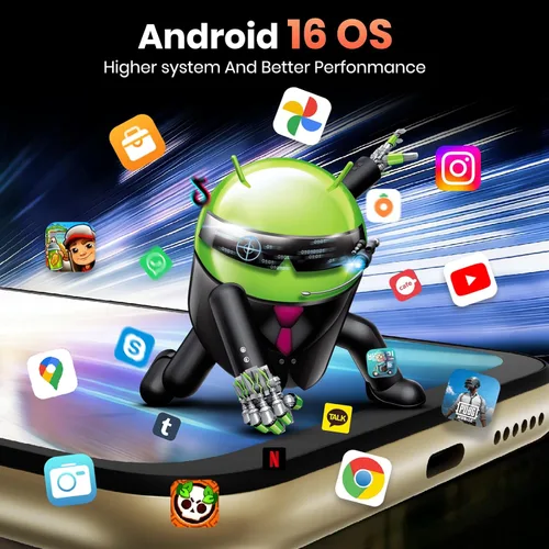 Miniatura 4 de FOSSIBOT Teléfonos celulares S7 Android 16, 16GB+128GB+2TB teléfono desbloqueado, pantalla FHD de 6.9 pulgadas, teléfonos inteligentes de doble