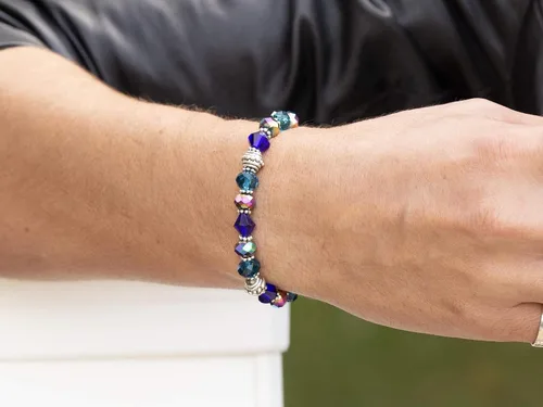 Miniatura 2 de Pulsera elástica de alerta médica, pulsera de identificación médica de repuesto intercambiable, etiqueta de identificación no incluida, cristales