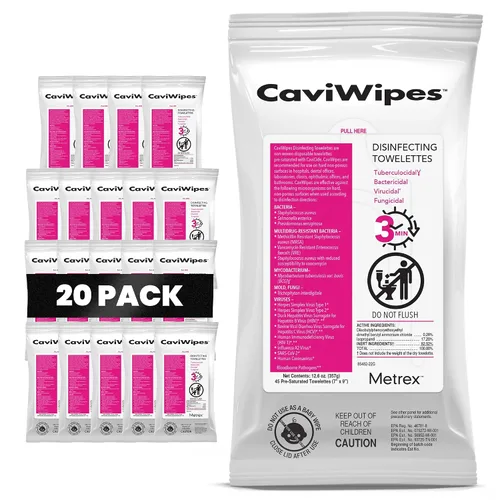 Miniatura 8 de Metrex CaviWipes - Toallitas desinfectantes no tejidas duraderas para superficies duras y no porosas en atención médica y laboratorio, pre-saturadas