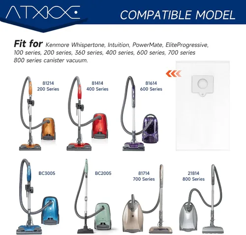 Miniatura 2 de Paquete de 12 bolsas de repuesto para aspiradoras Kenmore tipo Q/C 5055, 50557, 50558, 200, 400, 600, 700, 800, serie 800 Paquete de 12