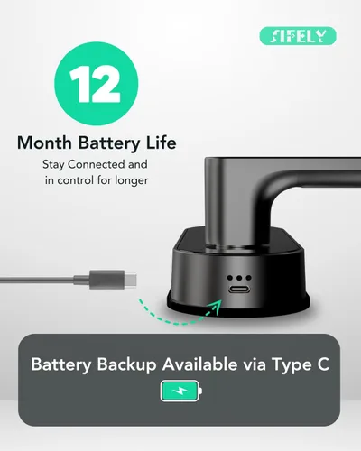 Miniatura 6 de Cerradura de puerta inteligente con teclado de entrada sin llave con asa y perilla, cerrojo digital para puertas delanteras, dormitorios, oficinas e