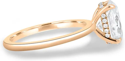 Miniatura 2 de Anillos de compromiso de moissanita de oro macizo de plata 925 de 10 quilates y 14 quilates y 18 quilates para mujer Juego de anillos de boda