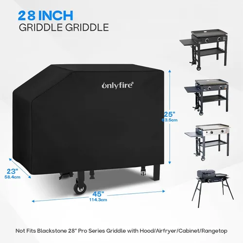 Miniatura 2 de Onlyfire Cubierta de plancha para parrilla Blackstone de 28 pulgadas, 600D resistente a los desgarros, cubierta de parrilla para parrilla Blackstone