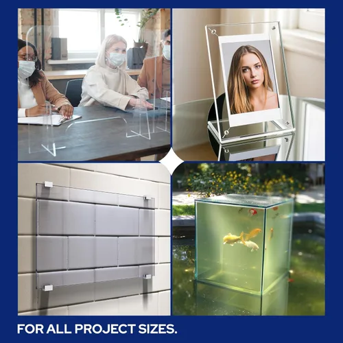 Miniatura 4 de KASTLITE Hoja de acrílico transparente Grosor de 1/8 pulgadas Plexiglás cortado a medida de 0.125 pulgadas de grosor Nominal 36 x 36 pulgadas