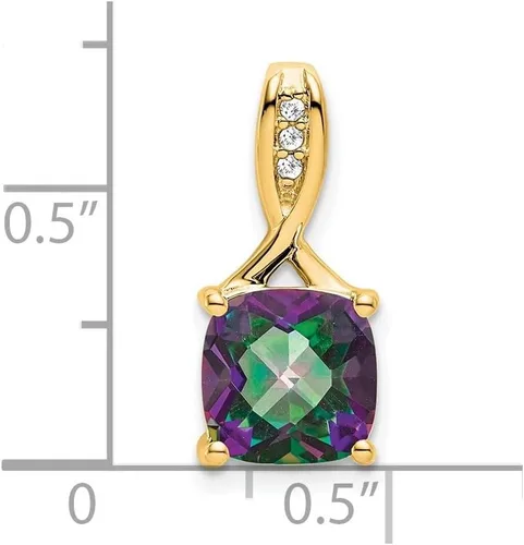 Miniatura 2 de Diamond2Deal Colgante de oro de 14 quilates con piedras preciosas y diamantes