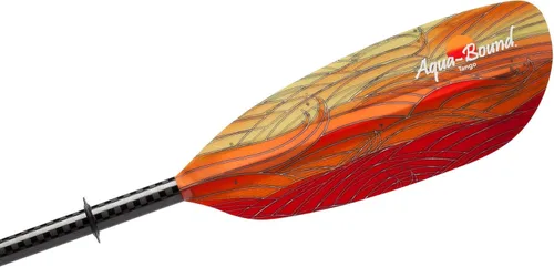 AQUA BOUND Aquabound Tango Kayak Paddle con hoja de fibra de vidrio y eje de carbono Posi-Lok de 2 piezas Fuego