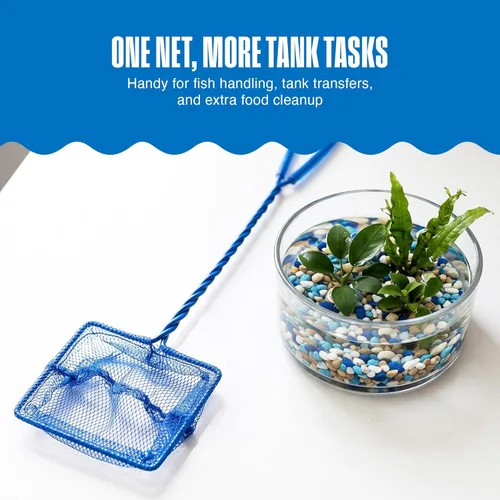 Miniatura 2 de Penn-Plax Quick-Net Aquarium Fish Net - Fine Mesh, Vinyl-Covered Braided Handle - Small Aquarium Cleaning Tool for Gentle Fish Handling - Use in