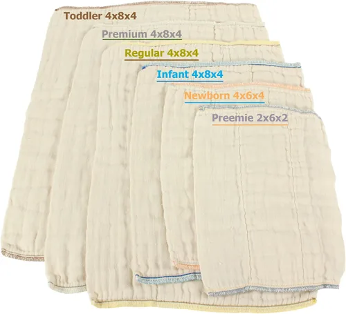 Miniatura 4 de OsoCozy - Pañales de tela preplegados sin blanquear - 100% algodón, duraderos, suaves, absorbentes, sostenibles y económicos, se atenúan, se adapta
